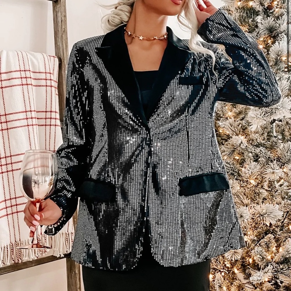 Black Sequin Blazer